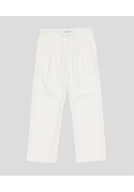 Pantaloni con pinces PAOLO PECORA KIDS | PP4215GESSO